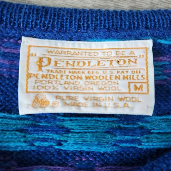 Pendleton Sweater Vest Womens Medium Wool Polka Dot Blend Golf Pullover Vintage - Picture 3 of 11